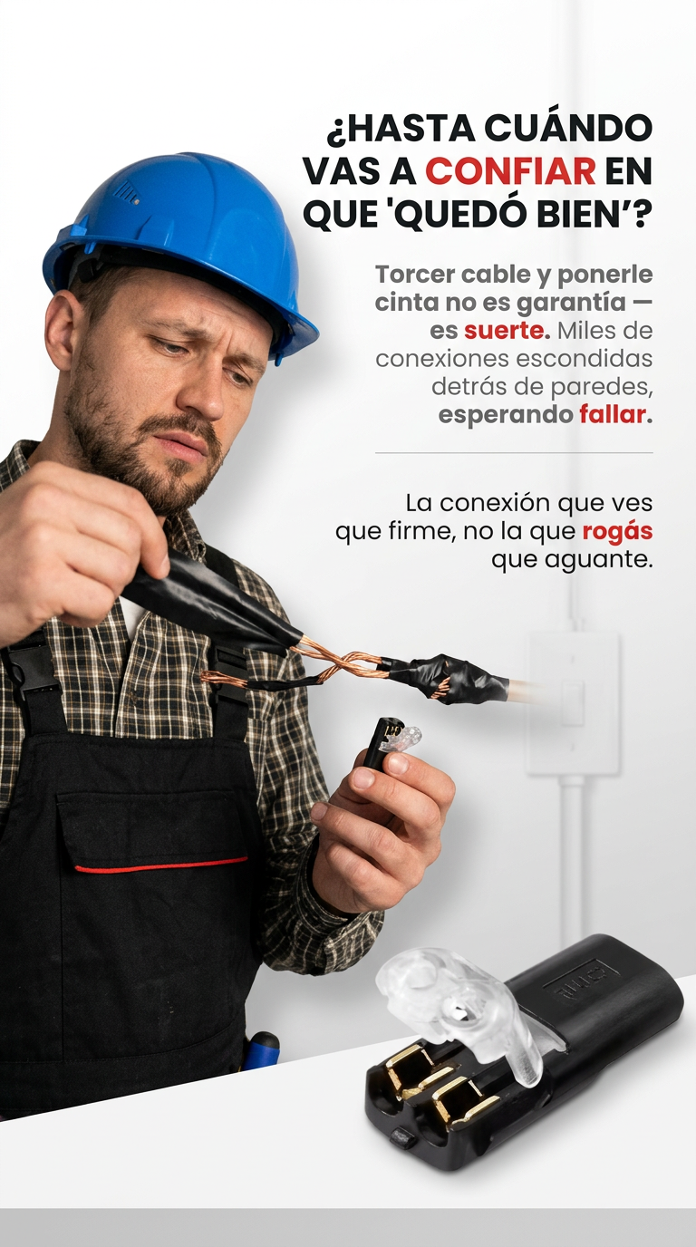 Pack de 50 Conectores de doble cable con cierre de seguridad l Instalación rápida y sencilla ⚡