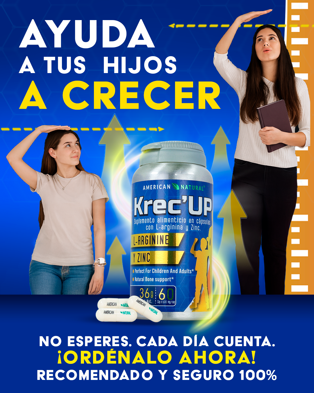 KREC UP L-ARGININE Y ZINC  AMERICAN NATURAL - 60 CAPSULAS