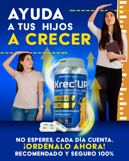 KREC UP L-ARGININE Y ZINC  AMERICAN NATURAL - 60 CAPSULAS